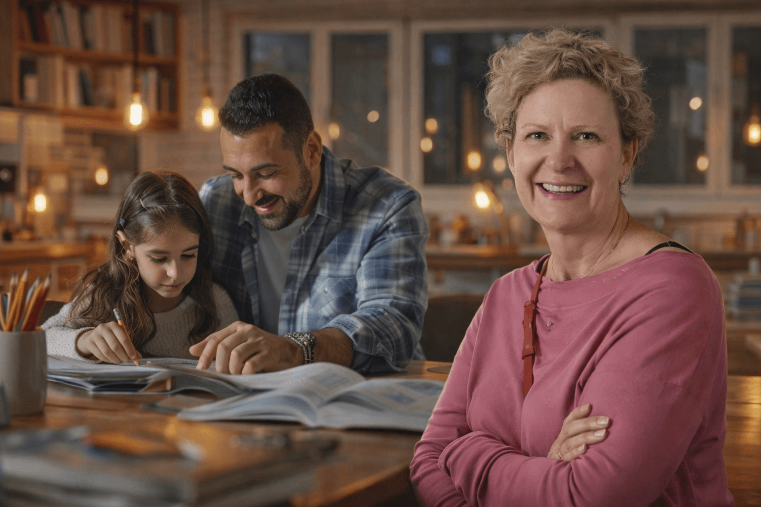 Parent helping child study